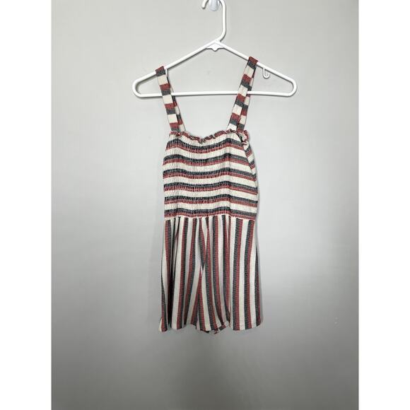 Caution to the Wind Romper M Nautical Beach Vertical Stripe Anthropologie USA - Picture 4 of 10